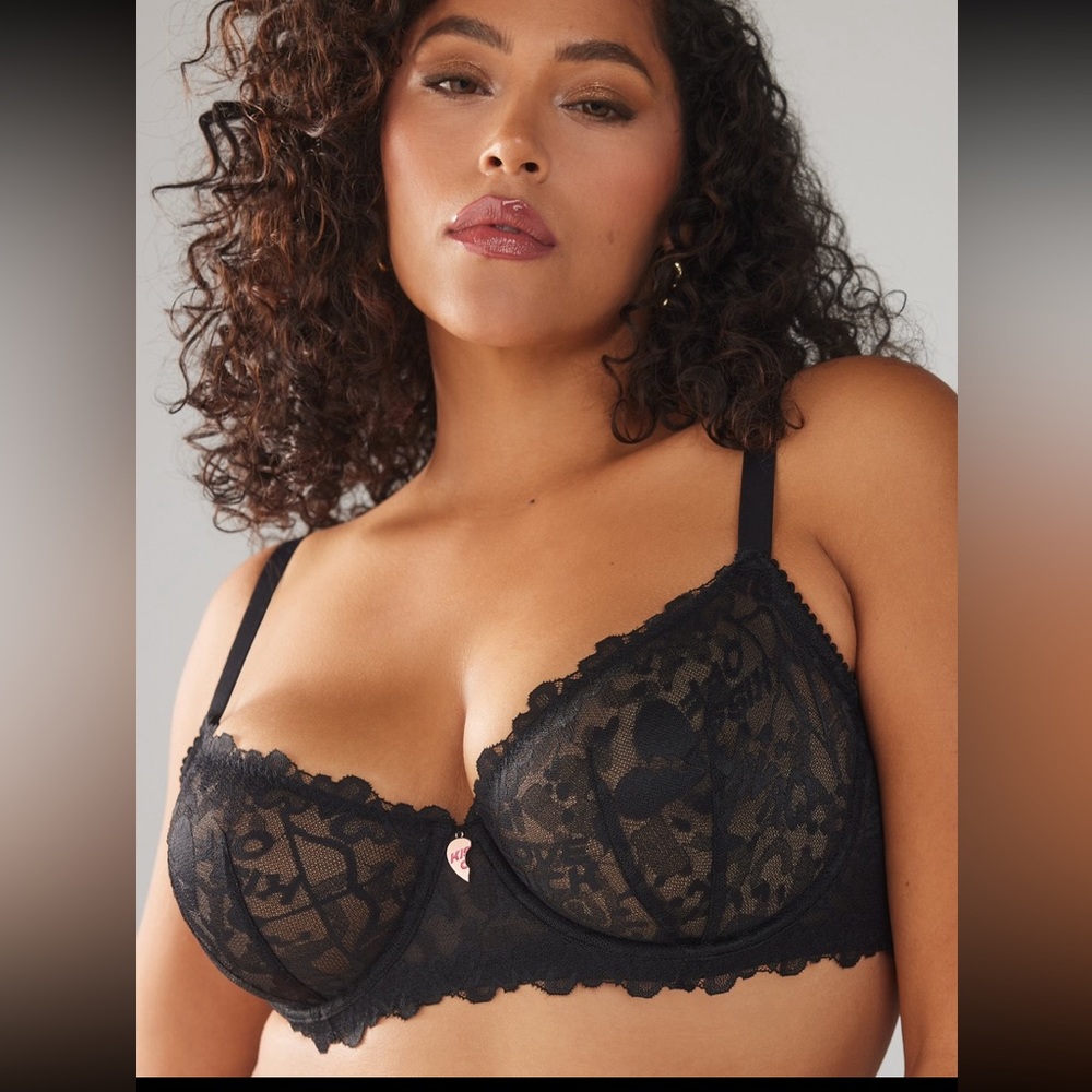 NWOT Savage X Fenty Lovestruck Lace Unlined Balconette Bra size 44D